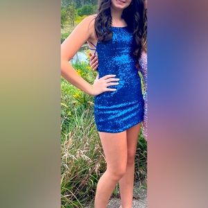 Sheri Hill dress size 00, style 55109 royal blue